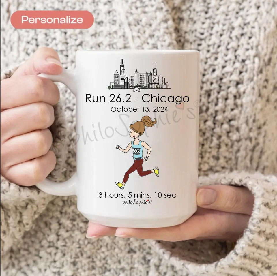 Personalized Ceramic Mug - Female Chicago Marathon