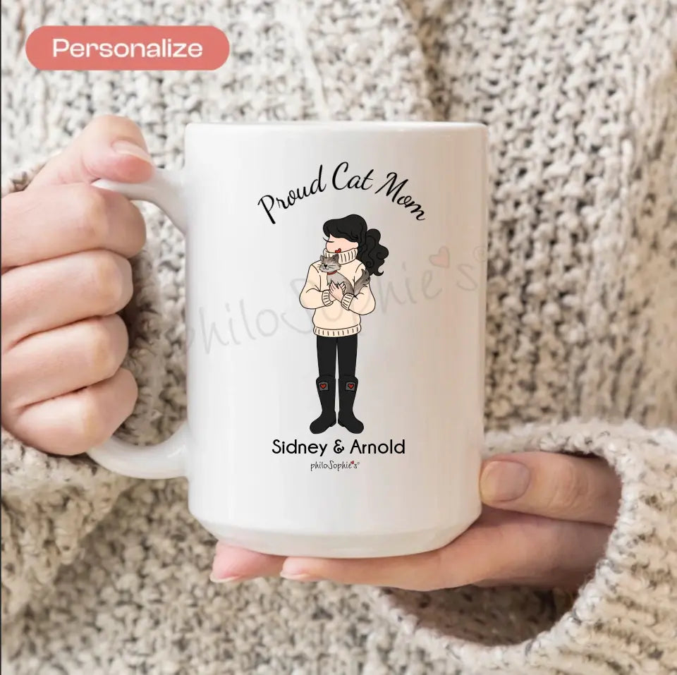 Personalized Ceramic Mug ~ Proud Cat Mom