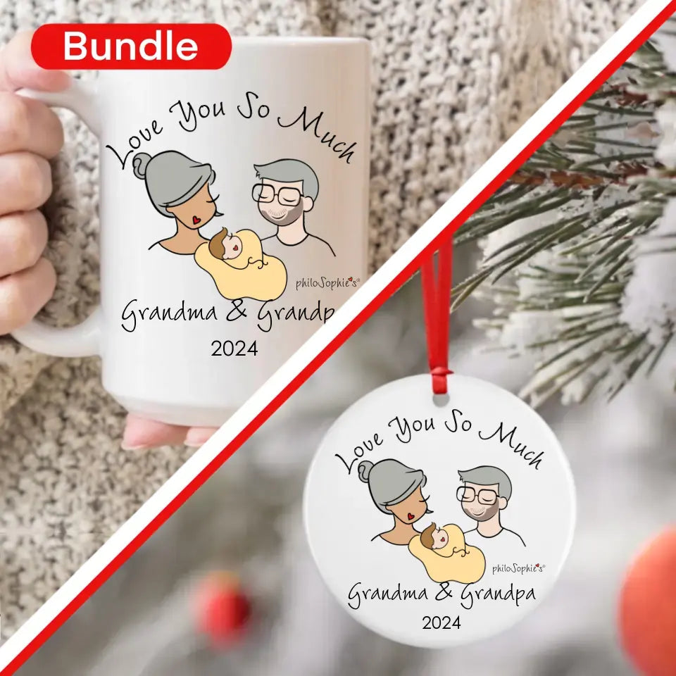 Gift Bundle - Grandparents Ceramic Mug and Ornament