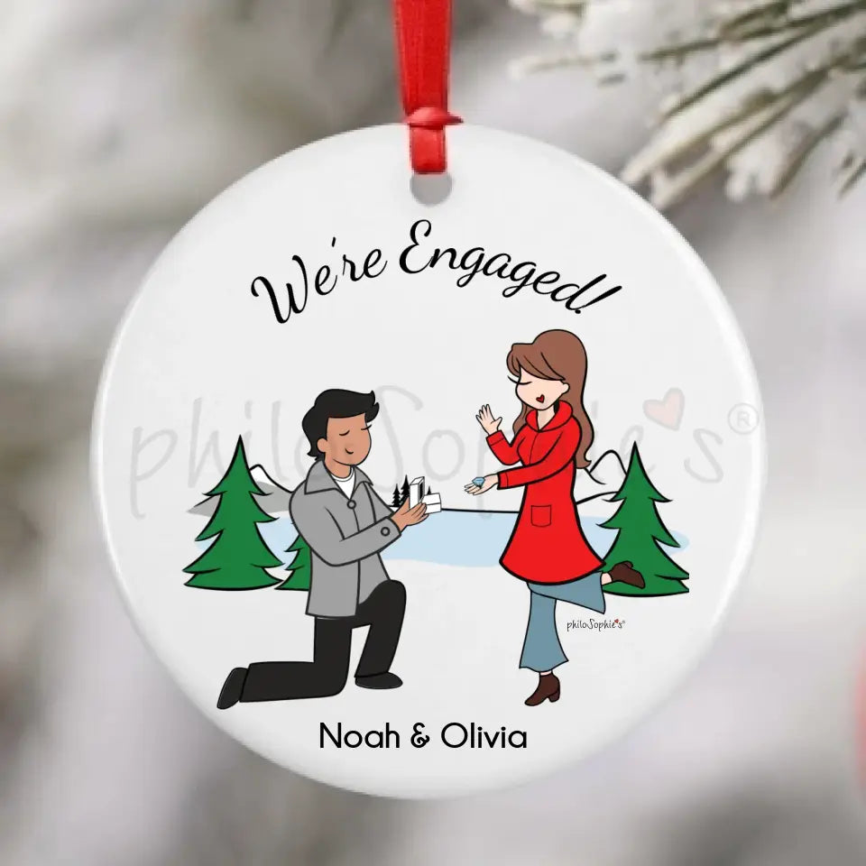 Personalized Ornament ~ Winter Engagement