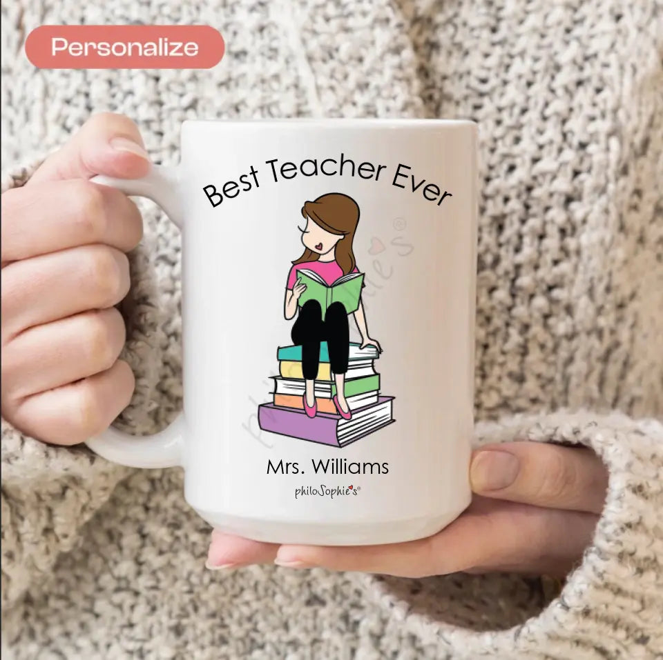 Personalized Ceramic Mug | Reading, Teacher