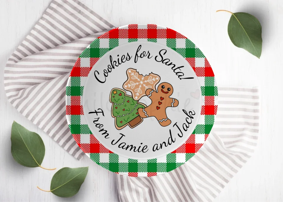 Personalized Plate - Cookies for Santa