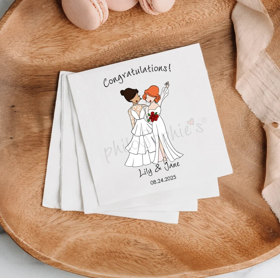 Personalized Napkins | Wedding Couple Brides