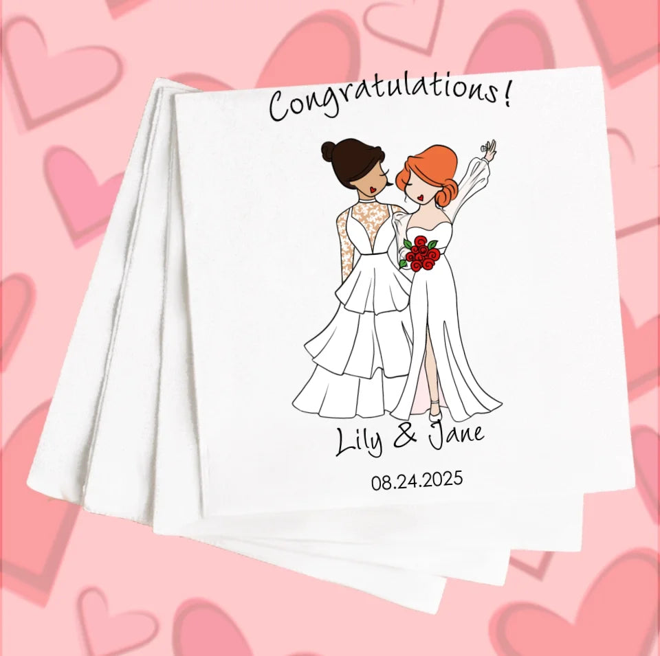 Personalized Napkins | Wedding Couple Brides