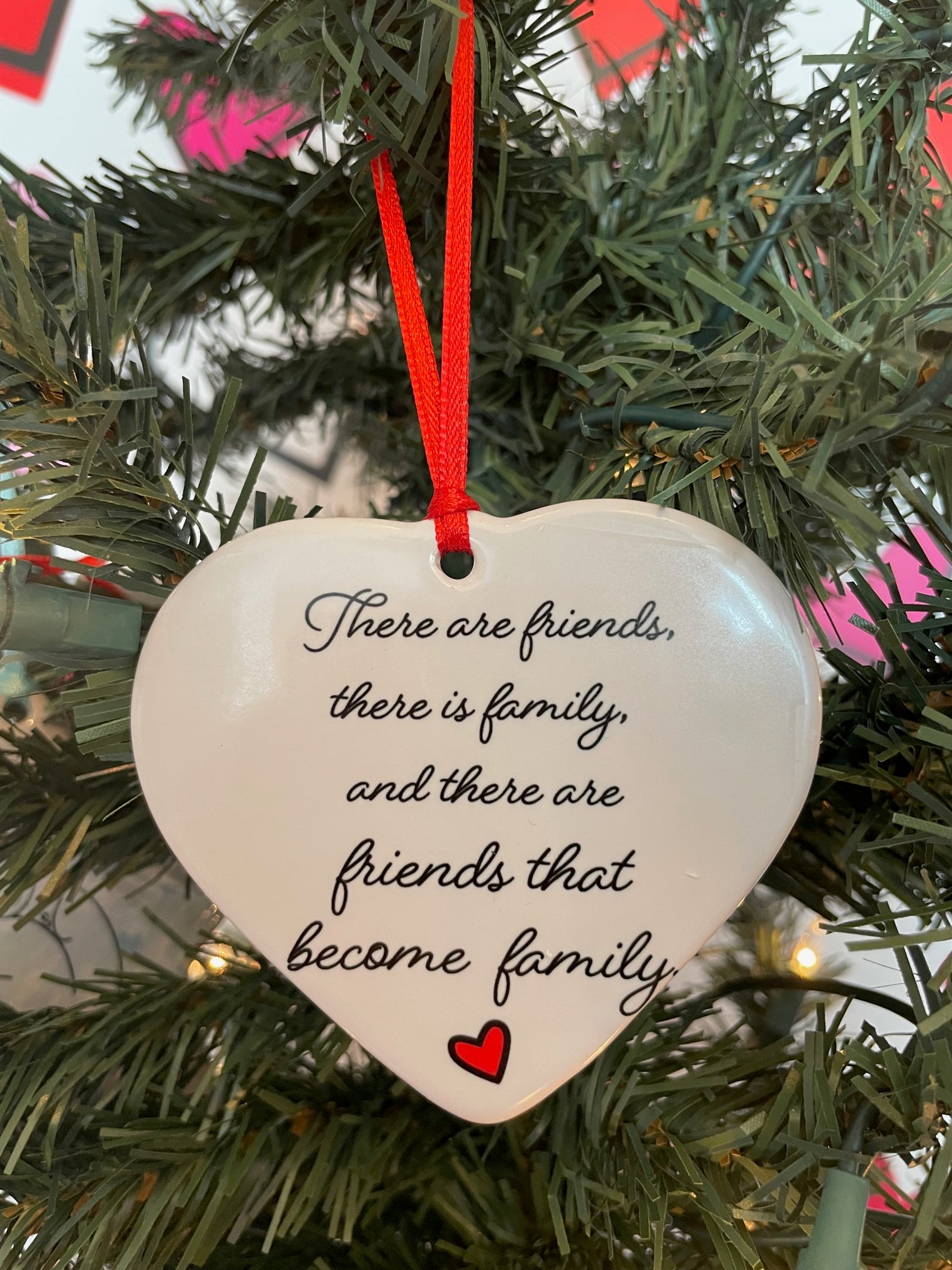 Family Heart Porcelain Ornament