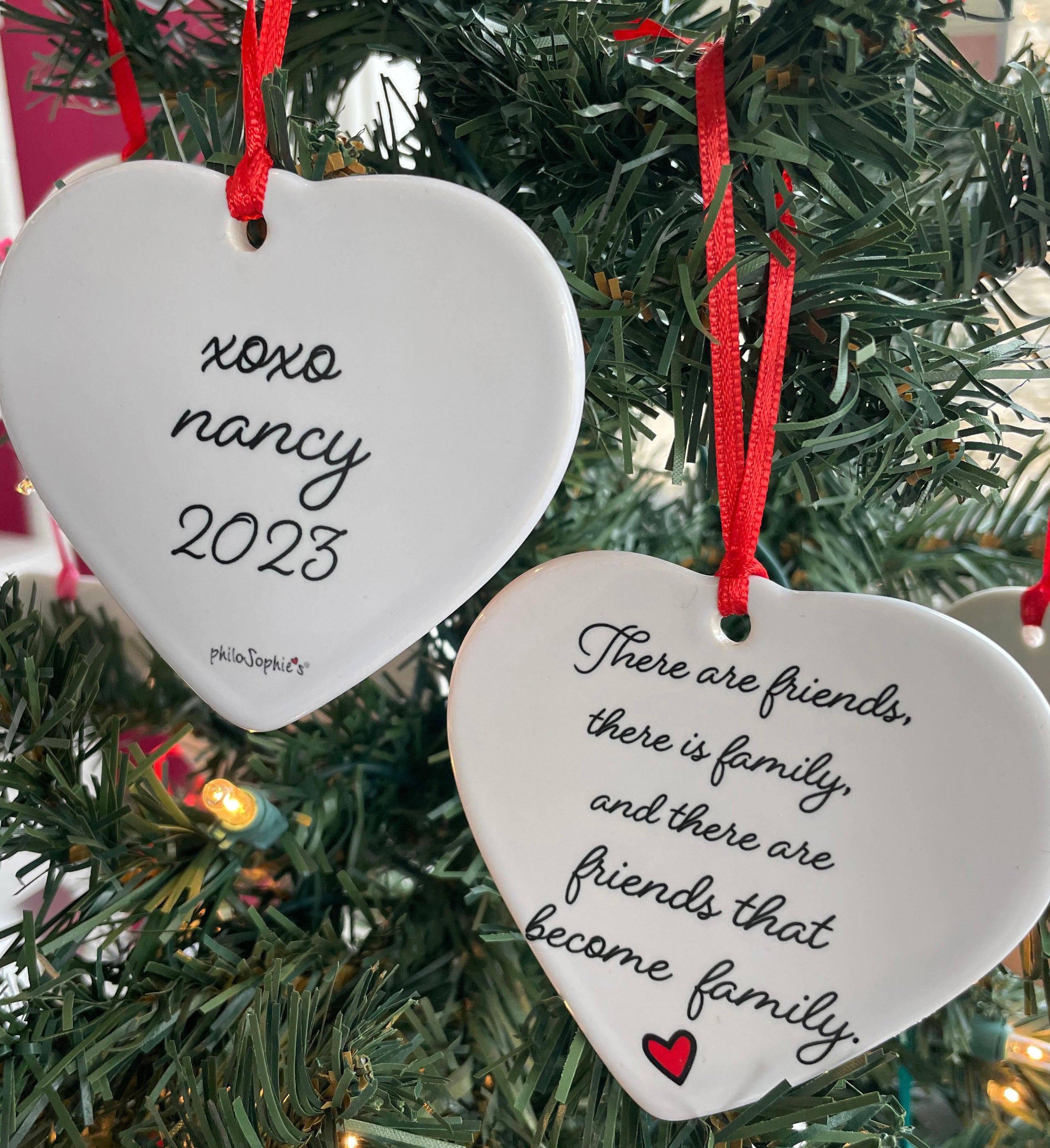 Family Heart Porcelain Ornament